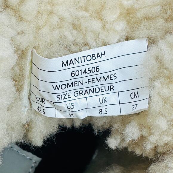 Manitobah Muklucks Women's Pacific Hiker Black Leather Shearling Boots Size 11 - Picture 11 of 11